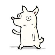 cartoon little dog waving N17