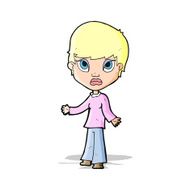 cartoon woman shrugging shoulders N722