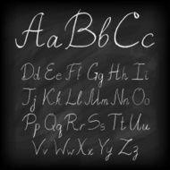 Chalk board doodle alphabet