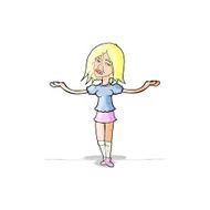 cartoon woman shrugging shoulders N723