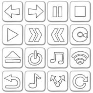 Doodle icon set in black and white N3