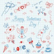 Valentine&#039;s day scrapbook page (vector)