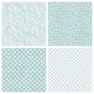 simple hand-drawn seamless patterns set