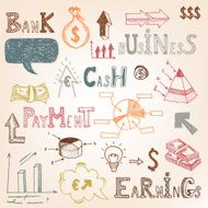 Finance doodle set N2