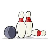 Cartoon Bowling Ball And Skittles N14