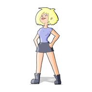 cartoon capable woman N14