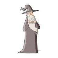 cartoon old wizard N16