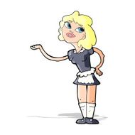 cartoon waitress serving N14