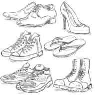 Vector Set of Sketch Shoes