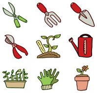 Gardening icon set