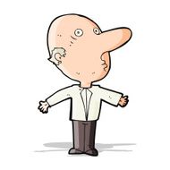 cartoon confused middle aged man N15