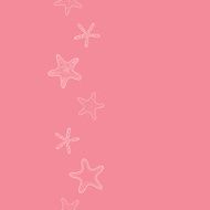 Starfish pink pastel stripe line art vertical seamless pattern background