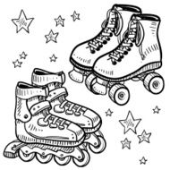 Rollerblades and rollerskates sketch