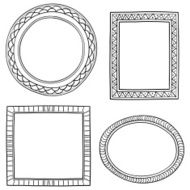Ornate frames in sketch style N7
