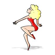 cartoon dancing woman N81