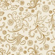 Seamless background - ornate flowers