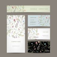 Business cards collection floral design N4