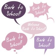 Vector Set of Color Flat Bubbles - Back to School N2