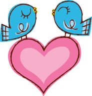 Love Birds with Heart