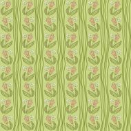 Seamless crooked wavy lines flower pattern