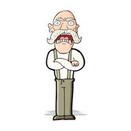 cartoon shocked old man N50