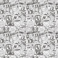 seamless doodle communication pattern N36