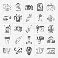 doodle communication icons set N10