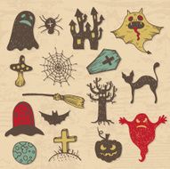 Halloween hand-drawn set