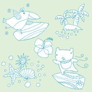 Surfing Icon Set