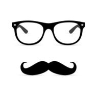 Hipster glasses with mustache Vector illustration