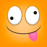 Vector Cute Cartoon Orange Face With Tongue Out N2