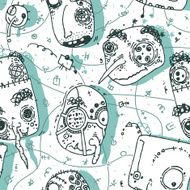 Bizarre faces Seamless pattern