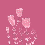 Pink doodle flowers