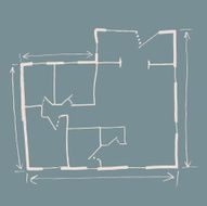 Hand drawn house blueprint
