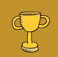 Cartoon Drawing of a Gold Trophy