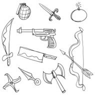 Weapon collection in black and white N3