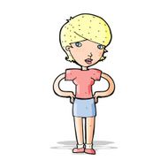 cartoon woman with hands on hips N343