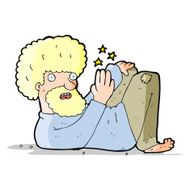 cartoon hippie man N22