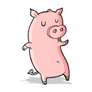 Funny cartoon pig N13