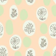 doodle floral pastel colors seamless pattern