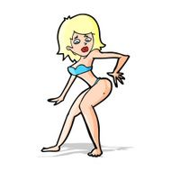 cartoon woman in bikini N79