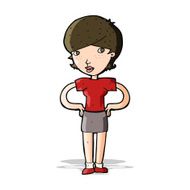 cartoon woman with hands on hips N344