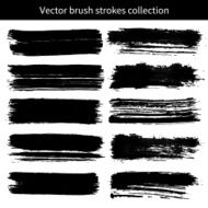Vector set of grunge brush strokes