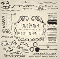 Hand drawn decoration elements