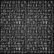 Hand drawn computer icons set N2