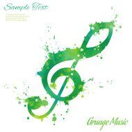 Treble clef watercolor N3