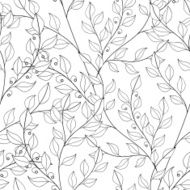 Vector Seamless Monochrome Floral Pattern N231