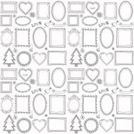 Seamless doodle frame set N2