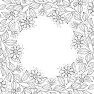Vector Monochrome Floral Background N26