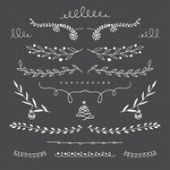 Hand Drawn ornamental Christmas elements N2